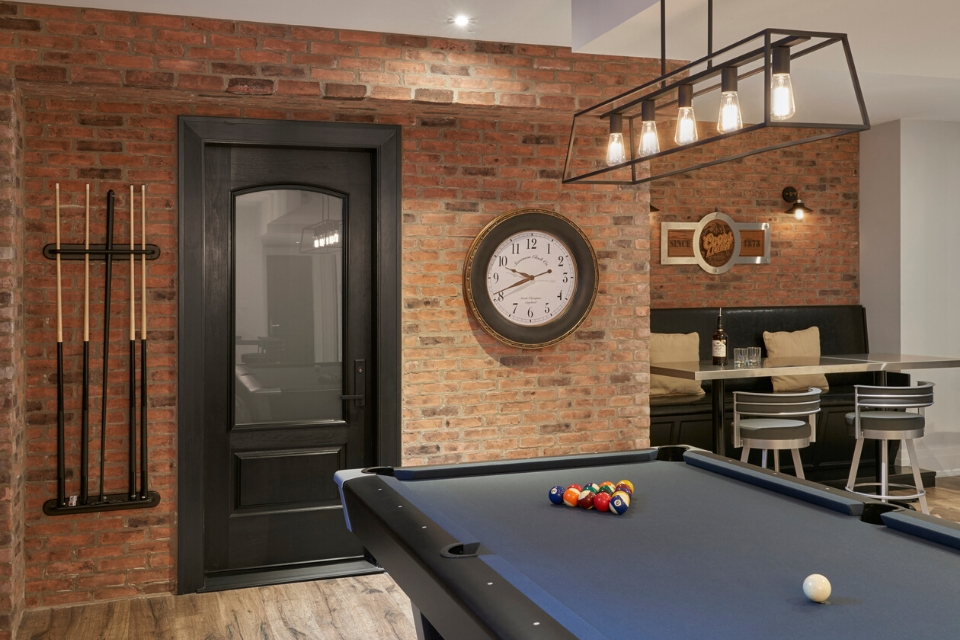 Finished Basement Bar and Game Room